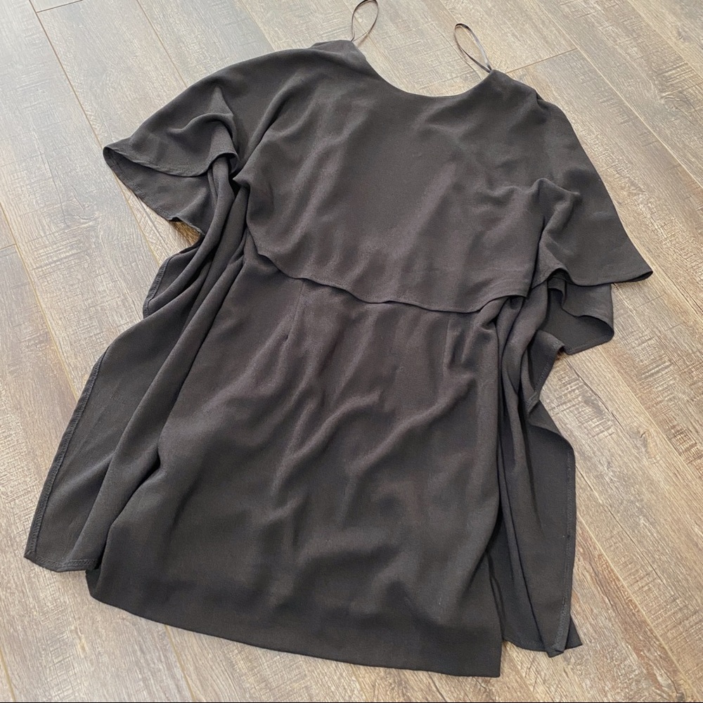 Lulus Womens Black Size Large Dress Butterfly Sleeves Open Backside Size Large